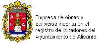 Empresa de obras y servicios inscrita en el Registro de Licitadores del Ayuntamiento de Alicante